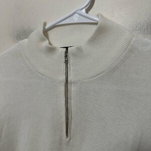 Zanone Quater Zip  Cotton Sweater Men’s Size 56 Made In Italy